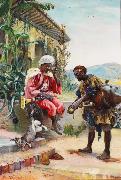 Hugo Birger Nordafrikanska jagare rastar Spain oil painting artist